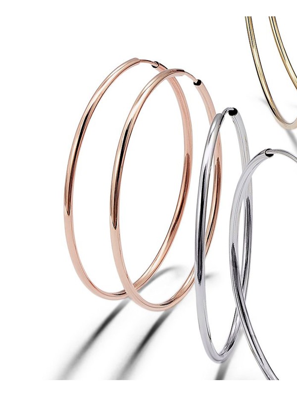 Endless Hoop Earring Collection in 14k Gold, White Gold & Gold