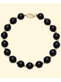 Onyx Bead Bracelet (8mm) in 10k Gold