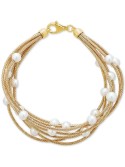 Cultured (5-1/2mm) Multi-Row Bracelet in 14k Gold-Plated