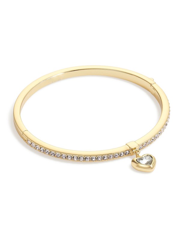 Faux Heart Charm Bangle