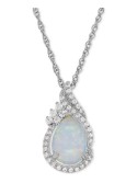 (3/4 ct. ) and White Sapphire (1/4 ct. ) Teardrop Pendant Necklace in