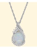 (3/4 ct. ) and White Sapphire (1/4 ct. ) Teardrop Pendant Necklace in