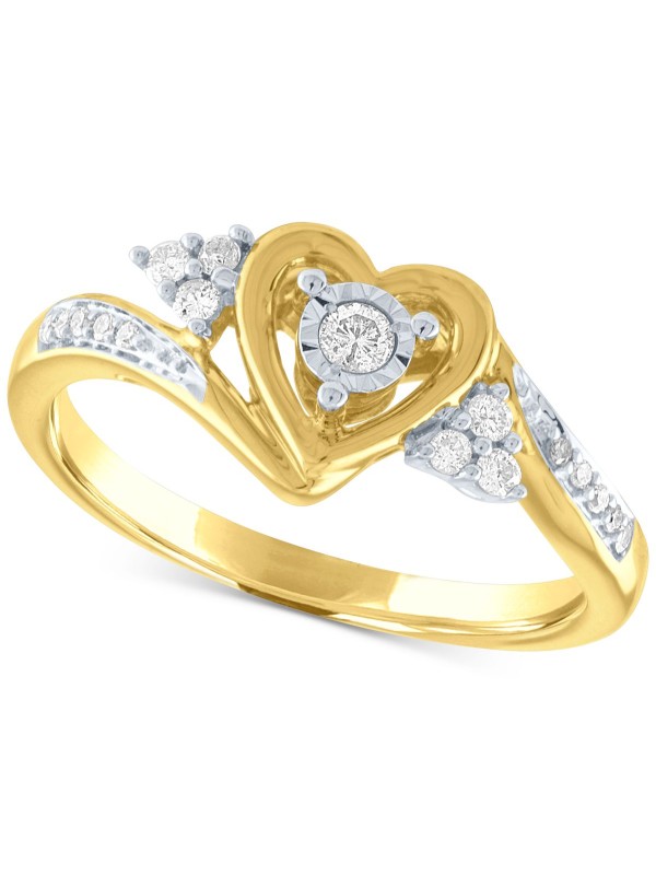 Heart Promise Ring (1/6 ct. ) in 14k Gold Over