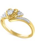 Heart Promise Ring (1/6 ct. ) in 14k Gold Over