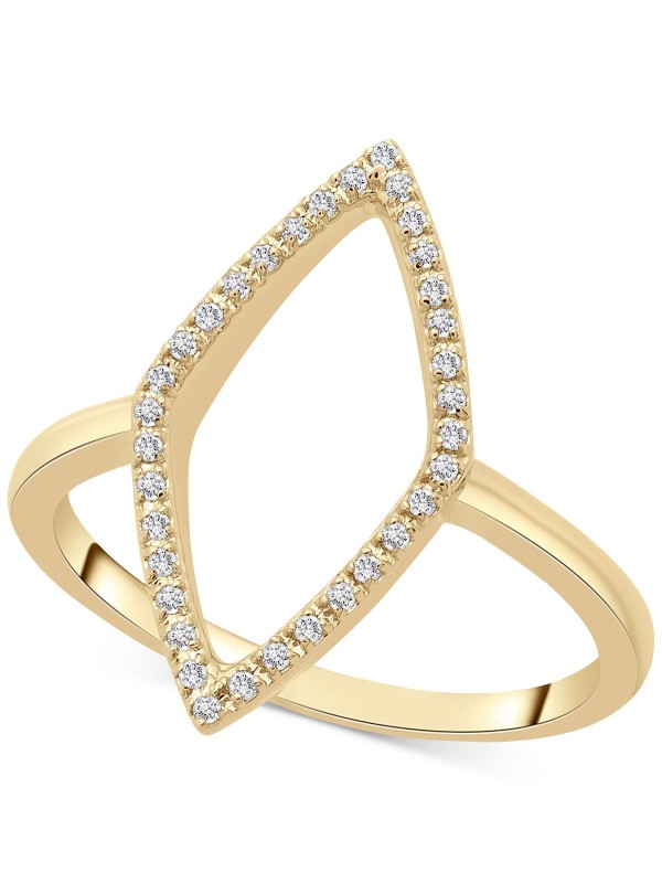 Rhombus Statement Ring (1/10 ct. ) in 14k Gold or 14k White Gold