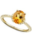 Citrine (1-5/8 ct. ) & (1/8 ct. ) Ring in 14k Gold