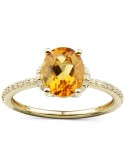 Citrine (1-5/8 ct. ) & (1/8 ct. ) Ring in 14k Gold