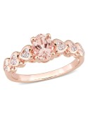 (3/4 ct. ) and White (1/6 ct. ) Gold Plated , Oval Heart Ring