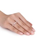 (3/4 ct. ) and White (1/6 ct. ) Gold Plated , Oval Heart Ring