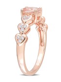 (3/4 ct. ) and White (1/6 ct. ) Gold Plated , Oval Heart Ring