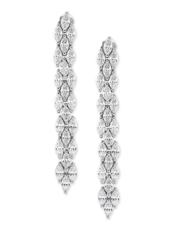 Cubic Linear Drop Earrings in