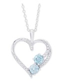 Blue (1-1/8 ct. ) & Cubic Open Heart 18