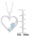 Blue (1-1/8 ct. ) & Cubic Open Heart 18