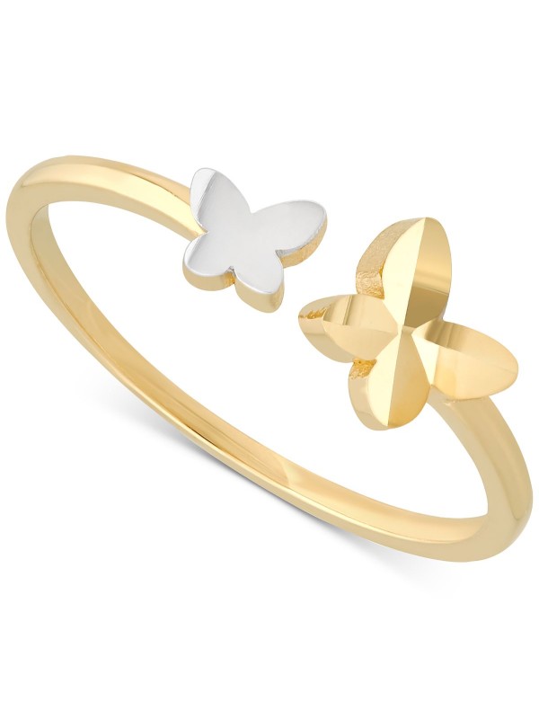 Butterfly Two-Tone Cuff Ring in 10k Gold