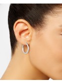 Set of Three Textured Hoop Earrings in 14k Tri-Gold Vermeil and