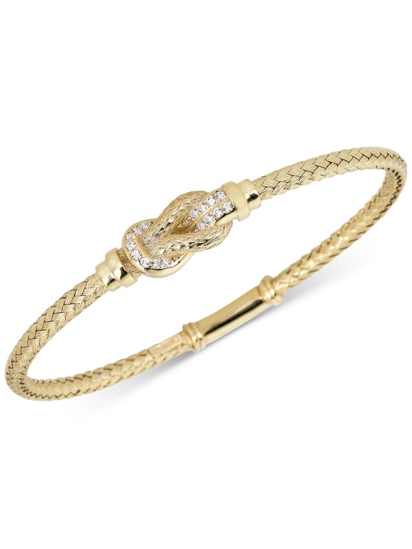 Interlocking Braided Bangle Bracelet (1/5 ct. ) in 14k Gold-Plated