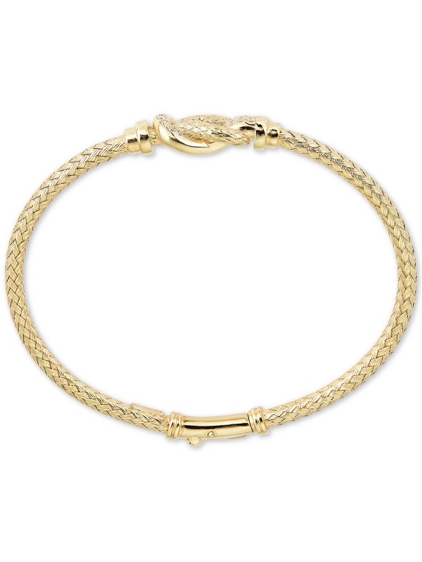 Interlocking Braided Bangle Bracelet (1/5 ct. ) in 14k Gold-Plated