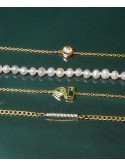 Peridot (3/8 ct. ) & Tourmaline (1/3 ct. ) Bracelet in Gold Vermeil