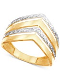 Chevron Multirow Statement Ring in 10k Gold