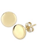 Flat Round Stud Earrings Set in 14k Yellow Gold (8mm)