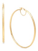 Round Hoop Earrings in 14k Gold, 60mm