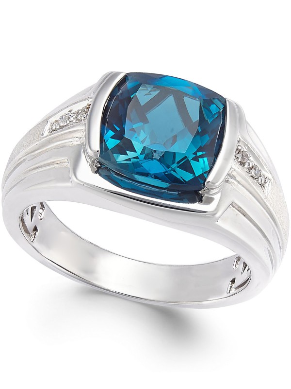 Men's Blue (5 ct. ) and Ring in