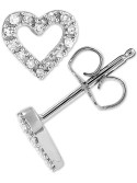 Heart Stud Earrings in (1/10 ct. )