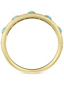 (1/4 ct. ) & Turquoise (2-1/2mm) Band Ring In 14k Gold