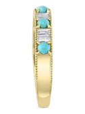 (1/4 ct. ) & Turquoise (2-1/2mm) Band Ring In 14k Gold