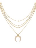 Layered Chain Crescent Horn Women's Necklace