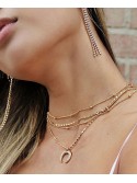 Layered Chain Crescent Horn Women's Necklace