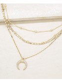 Layered Chain Crescent Horn Women's Necklace