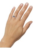 Sapphire (7/8 ct. .) & (1/10 ct. ) Ring in 10k White Gold 