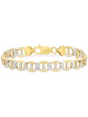 Men's Two-Tone Cut Mariner Bracelet in & 14k Gold-Plate