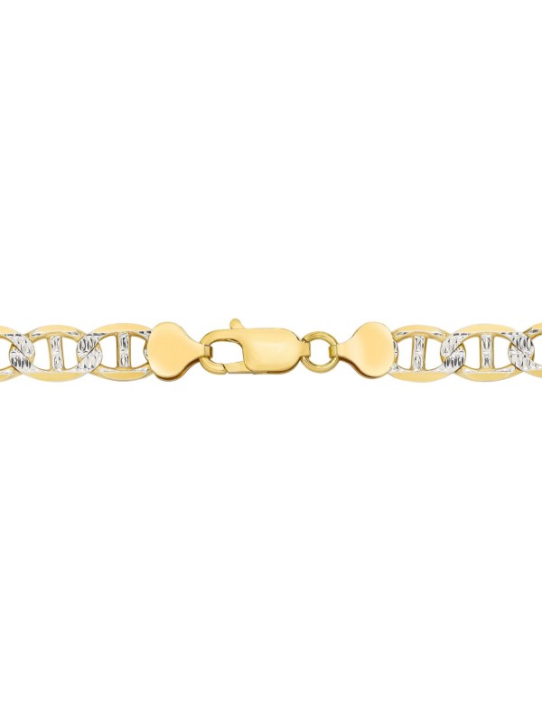 Men's Two-Tone Cut Mariner Bracelet in & 14k Gold-Plate