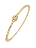 Signature Logo Pave Hinged Bangle Bracelet