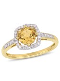 Citrine (3/4 ct. ) and (1/7 ct. ) Ring in 10k Yellow Gold