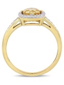 Citrine (3/4 ct. ) and (1/7 ct. ) Ring in 10k Yellow Gold