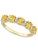 Citrine (1-2/5 ct. ) & White (1/8 ct. ) Ring in Gold-Plated