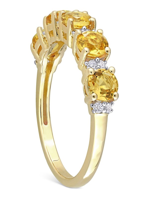 Citrine (1-2/5 ct. ) & White (1/8 ct. ) Ring in Gold-Plated