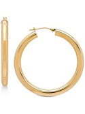 Polished Hoop Earrings in 14k Gold, 1 1/2 inch