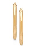 Polished Hoop Earrings in 14k Gold, 1 1/2 inch