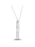 Cubic Baguette and Round Open Circle Necklace 