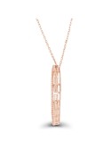 Cubic Baguette and Round Open Circle Necklace 