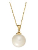 Necklace, 14k Gold Cultured Pendant (11mm)