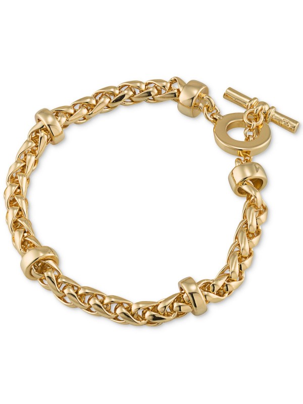 Gold-Tone Heavy Chain Toggle Bracelet