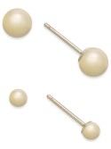 Ball Stud Earring Set in 10k Gold or White Gold