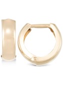 Polished Wide Huggie Hoop Earrings in 10k Gold