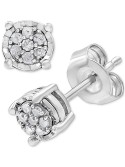 Mini Cluster Stud Earrings (1/10 ct. ) in 10k White Gold