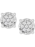 Mini Cluster Stud Earrings (1/10 ct. ) in 10k White Gold